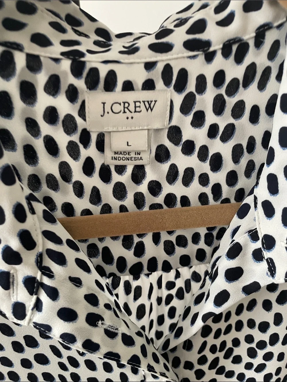 J. Crew Black & White Dalmatian-Spot Button-Down Shirt